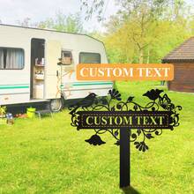 1 pezzo Cartello da giardino personalizzato in metallo, regalo per giardinieri, cartello personalizzato per il cortile, targa da esterno con uccelli e fiori, decorazione da giardino, regalo ideale per giardinieri, floreale