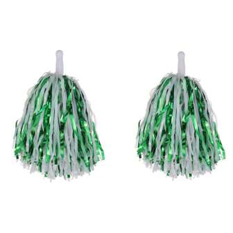 2 pièces de pompons de pom-pom girl avec manche, pompons de cheerleading métalliques de 20g, convenant pour l'esprit d'équipe, les sports, les fêtes, la danse, l'acclamation
