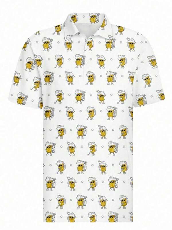 Camisas de golf para hombres con estampado divertido y loco, camisas polo hawaianas para hombres