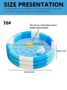 1pc Inflatable Round Swimming Pool, Blue/Pink/Yellow, Super Thick For Adults, Suitable For Outdoor, Garden, Backyard, Summer Water Party (24", 35", 39", 51", 59"), Beach Essentials, Beach Accessories, Pool Float