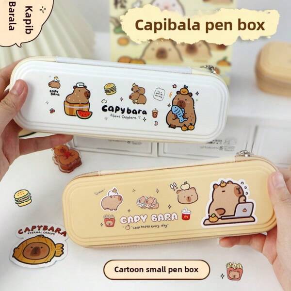 Capybara Cute Mini Stationery Box Pencil Case, Durable Anti-Fall Anti-Dirty Compact Design, Spacious Capacity, High Quality For School Supplies,Back To School,School Supplies,Pencil Pouch,School Bag