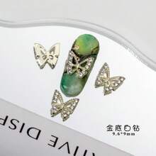 Decorazioni per unghie, 20 pezzi di decorazioni a forma di farfalla 3D in oro (10 pezzi) e argento (10 pezzi) per unghie, accessori per arte di unghie, decorazioni per unghie, stile Y2k - set di decorazioni in metallo a forma di cuore, accessori per unghie fai-da-te, fornitori di arte di unghie, gem per unghie, kit per unghie, forniture da salone di bellezza, necessità per professioniste di arte di unghie