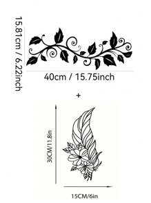 Hello Young 1 Piece Large Black Ivy Branch Metal Wall Decor, Elegant Laser Cut Decoration, Suitable For Bedroom And Living Room, Easy To Hang, An Ideal Gift For Plant Lovers, Suitable For Modern Home Decor, Home Decoration, Room Decoration, Bedroom Decoration, Bathroom Decoration, Waterproof, Rust-Proof, Durable, Wall Decoration