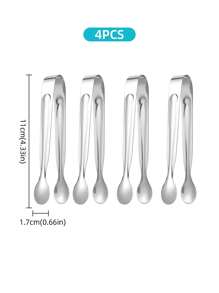 1/4/6/12 Pieces Stainless Steel Tongs Small Serving Tongs For Sugar Cubes, Ice Cubes, Mini Fruits, Candies, Suitable For Kitchen, Restaurant, Cafe, Afternoon Tea, Dessert, Party, Birthday Decoration, For Outdoor, Camping