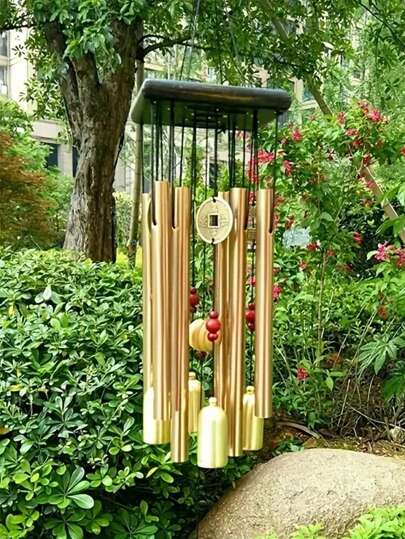 1 pieza de carillón de viento de cobre antiguo extragrande - Tubos de aleación de aluminio armoniosos para jardín, patio y hogar - Arte atmosférico resistente a la oxidación
