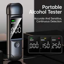 Rechargeable Breathalyzer, Portable Personal Alcohol Analyzer With LCD Digital Display, Alcohol Detection Testing Tool (Blue)