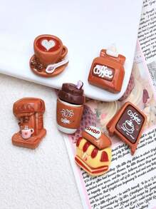 6pcs Coffee Chocolate Simulated Food Refrigerator Magnets, Kawaii Refrigerator Magnets, Whiteboard Stickers