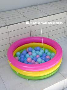 1 pieza Piscina inflable redonda, diseño de arcoíris colorido, extra grande y gruesa para adultos, uso en exteriores, jardín, patio trasero, fiesta de piscina de verano, artículos esenciales de playa, accesorios de playa, flotador de piscina