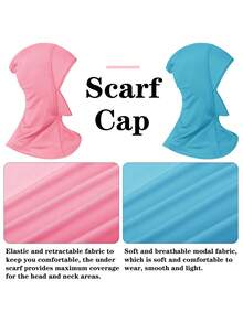 1pc Women Abaya Accessories Solid Color Instant Cover Head, Prayer Casual Pleated Headscarf, Practical Headscarf, Instant Long Khimar Hijab Turban, Suitable For Daily Use All Year Round Headband Veiled Clothes - Header Model - View 7