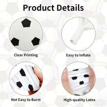 About 100pcs White Soccer Ball Latex Balloons, 12-Inch, Helium-Ready, Ideal For Youth Birthday & Sports Events, Durable Party Decorations