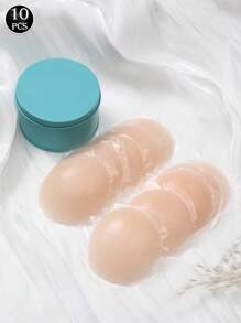 12pcs Reusable Invisible Nipple Covers, Strapless Self-Adhesive Pasties, Outdoor & Sports Bra Accessories, Silicone Invisible Breast Petals For Women, Waterproof Swimwear Protector, Suitable For Wedding Dresses, Outdoor Activities, School Campus