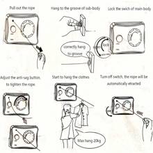 1 pezzo Stendibiancheria telescopico da interno/esterno resistente - Montato a parete in acciaio inossidabile, lungo 4,6 metri, design salvaspazio per asciugatura efficiente del bucato, soluzione per asciugare il bucato | Montaggio a parete moderno | Stendibiancheria, rastrelliera per asciugare i vestiti, accessori per il bagno, decorazione per la stanza, accessori per il bagno, articoli per il ritorno a scuola, decorazione per il bagno