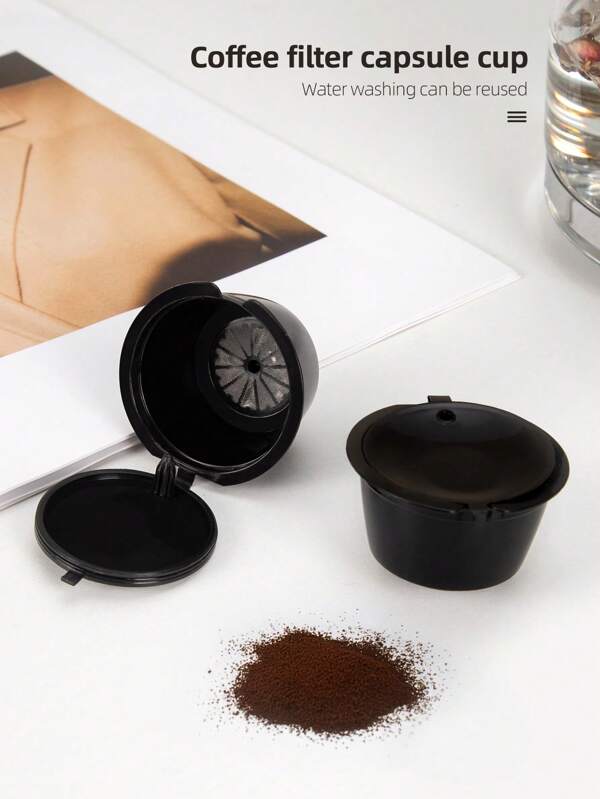 1/2/3/5/10 Stück wiederverwendbare schwarze Kaffeekapseln kompatibel mit Nachfüllsystem - Geld sparen und Abfall reduzieren durch einfaches Nachfülldesign