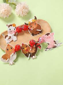48 pièces Papier à sucette thème animaux de ferme rouges, carte d'emballage de sucette à motif animaux de ferme rouges, sac d'emballage de sucette pour anniversaire, sac cadeau pour fête d'anniversaire, décoration de sucette pour fête de bébé, sac de décoration de table pour fête d'anniversaire