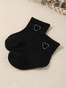 1/5 Pairs Spring/Summer Thin Solid Color Baby Socks, Cute  Pattern, Breathable, Moisture-Wicking, Soft & Comfortable, Fashion Cartoon Socks, Suitable For Daily Life, Holiday Gifts, Vacation Outfits - Multicolor - View 5