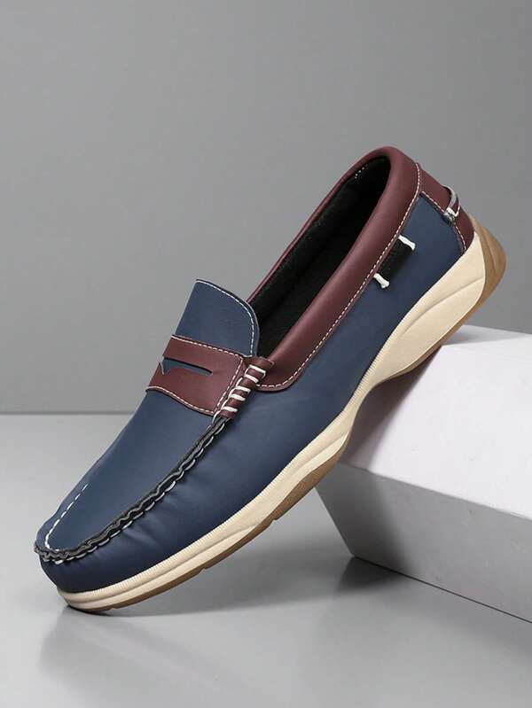 Męskie wsuwane, biznesowe, casualowe buty typu loafer - oddychająca cholewka ze skóry PU, uniwersalne na każdą porę roku, do biura, podróży i na wakacje, elegancki wygląd | Wytrzymała podeszwa TPR, eleganckie buty