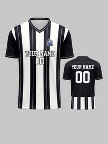 Customized Football Jersey, Men Sportswear Team Club Training V-Neck Top, Personalized With Name, Number & Logo, Comfortable Fit For Casual, Party, Leisure - Multicolor - View 5