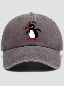NOOT Baseball Cap, Unisex Funny Penguin TV Logo Printed Curved Brim Hat, Adjustable, Casual Commuter All Season Sports Sun Hat, Ideal Gift Choice - A - View 5