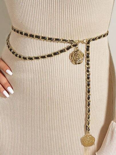 1 Peça Corrente de Cintura de Camelia de Corda Dupla, Verão, Outono, Halloween