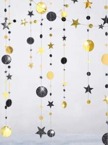 4pcs Circle Garland Party Decoration Hanging Dots Streamer Banner Backdrop Birthday/Wedding/Anniversary/Bachelorette/Sweet 16/Graduation/Boho Hanging Polka Dot Streamer For Bridal Shower Birthday Wedding Engagement Party Supplies