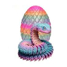 3D Printed Art Creative Snake And Surprise Egg Set With Joints - Colorful Home Office Decor, Perfect For Easter, Halloween And Thanksgiving Gifts | Eye Colors Come In A Variety Of Colors Birthday Graduation