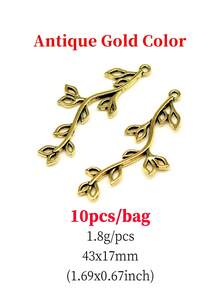10pcs/Bag 43x17mm Hollow Branch Charms Leaf Charms For DIY Earring, Necklace Jewelry Making - Branches - View 14