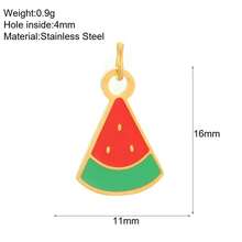1 件不锈钢水果形项链吊坠饰物 - 樱桃、香蕉、西瓜、糖果、蝴蝶结 - 彩色 - 查看 5