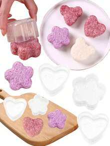 Heart & Clover Shaped Rice Ball Mold, Plastic, Home Style DIY Seaweed Sushi Rice Ball, Bento Lunch Box Kitchen Accessories - Multicolor - View 6