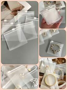 1/10/20 Stück EVA Schmuckaufbewahrungstasche, minimalistische Schmucktasche für Zuhause, tragbare mattierte EVA Reißverschluss Schmucktasche für Ohrringe, Armbänder und anderen Schmuck, nicht vergilbend nicht verhärtend mattierte Ohrringe Armband Schmuck EVA Staubschutztasche Aufbewahrung teilbar tragbar Reißverschluss Verschluss, Geschenktasche, Schmuckbehälter für Raumdekor