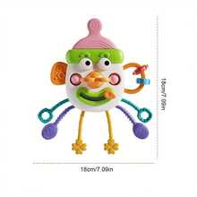 Zabawka silikonowa do ciągnięcia za sznurek, zabawki Montessori dla niemowląt, sensoryczna zabawka dla dzieci, kształt klauna, zabawka do kąpieli dla małych dzieci do podróży, sensoryczna zabawka dla dzieci, prezent urodzinowy dla chłopców i dziewczynek, zabawka dla niemowląt do ciągnięcia za sznurek, zabawka do naciskania na palce, niektóre części w losowym kolorze. Odpowiednia dla dzieci w wieku od 18 miesięcy - Wielokolorowe - Zobacz 9