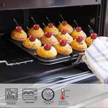 1 件碳钢松饼烤盘，适用于烘烤 24 杯不粘迷你纸杯蛋糕烤盘 - 灰色 - 查看 7