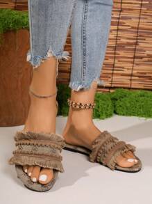 Nouvelles sandales plates d'été pour femmes, style rétro romain, avec bout ouvert, confortables et , chaussures à bout ouvert