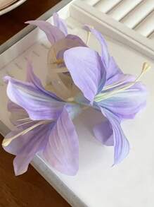 1 pezzo Fermaglio per capelli doppio lato con fiore di giglio personalizzato per donna, semplice e versatile, elegante per la parte posteriore della testa, accessorio per capelli, accessori da spiaggia