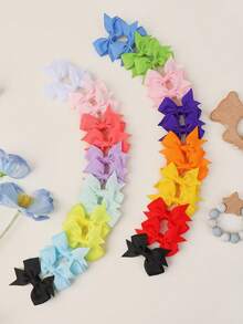 Plain Color Bowtie Barrette, Versatile Kids Hair Clip For Back To School - Multicolor - View 4