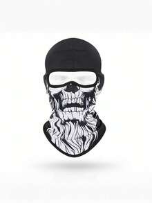 1pc Quick-Drying Breathable Skull Face Mask, Unisex Outdoor Cycling Neck Gaiter Scarf Headwear - Multicolor - View 2