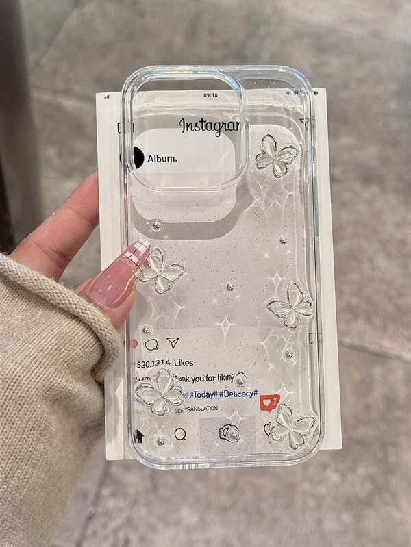 Minimalist Butterfly Transparent Phone Case Compatible With IPhone 17 Pro Max/17 Pro/17 Air/17/16 Pro Max/16/16 Pro/16 Plus/15/15 Pro Max/15 Pro/15 Plus/11/12/13/14 Pro Max/12 Pro/12 Pro Max/13 Pro/13 Pro Max 14 Pro/14 Pro Max/14 Plus, Stylish & Creative Hard Shell