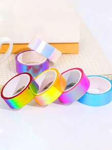 Creative Rainbow Film Laser Tape, Cool Colored Decorative Waterproof Tape, Handbook DIY Material Collage,Diary DIY Office School Supply Stationery