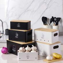 ERUIV Potato Storage Box [Set Of 3] - Kitchen Decoration - Ideal For Storing Onions, Potatoes And Garlic (White) - White - View 6