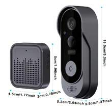Timbre inalámbrico con cámara de vídeo inteligente TUYA, cámara de timbre inteligente WiFi de 2.4GHz, almacenamiento ampliable, captura fotos y vídeos HD, transmisión en vivo Full HD, tono de llamada personalizable, audio bidireccional en tiempo real, visión nocturna, resistente al agua