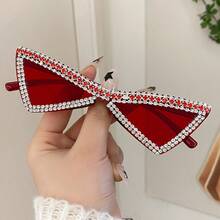 New Rhinestone Bow Sunglasses European And American Fashion Color Small Frame Glasses Birthday Letter Bachelorette Party Sunglasses - Multicolor - View 5