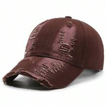 1pc Distressed Casual Denim Baseball Cap, Lightweight Adjustable Trucker Hat, Sun Protection, Woven Craft, Hand Wash/Dry Clean