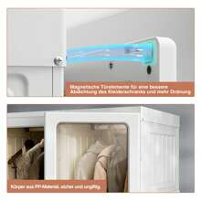 Armario plegable, altura 170 cm, con 6 compartimentos y 1 barra - PP - para salón, dormitorio, apartamento, guardarropa