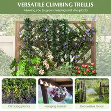 GOFLAME 2-Tier Raised Garden Bed With Trellis Elevated Planter Box Container With Leg - Brown - View 5