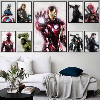 1 st. Optioneel frame Posters Wandkunst Disney Marvel Film Avengers Wandkunst Posters Superhelden Moderne Woondecoratie Canvas Schilderij Muurschildering Print Foto