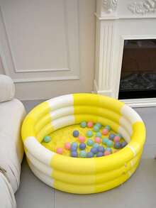 1 个充气圆形游泳池，黄色，超大超厚成人适用，适合户外、花园、后院、夏季水上派对（尺寸：60 厘米、90 厘米、100 厘米、130 厘米、150 厘米）、沙滩必需品、沙滩配件、泳池浮板