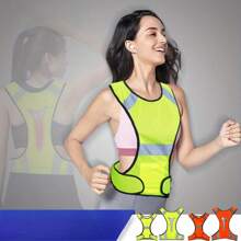 السترة العاكسة مصنوعة من قماش شبكي، مناسبة لركض الليل وركوب الدراجات