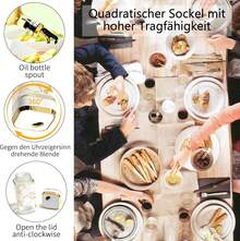 SAEIV Set Of 5 Olive Oil, Vinegar, And Oil Bottles, Salt Shaker With Swivel Lid To Prevent Spills, Oil And Vinegar Dispenser With Leak-Proof Design - Platinum Stripe Oil and Vinegar Bottle - View 5