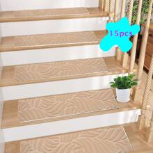 1/7/15 pièces Tapis d'escalier intérieur confortables et doux, tapis d'escalier, marches en bois, tapis antidérapants pour marches d'escalier, tapis antidérapants pour escaliers intérieurs en bois, tapis d'escalier autoadhésifs antidérapants, tapis d'escalier pour marches en bois, tapis de passage pour marches en bois, tapis d'escalier pour marches en bois intérieures
