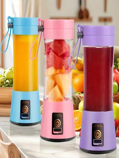 1 pieza de 380ml, 5 colores, batidora portátil personal recargable por USB para batidos y sacudidas - Mini vaso exprimidor para viajes - Batidora de tamaño pequeño con motor potente y diseño fácil de limpiar