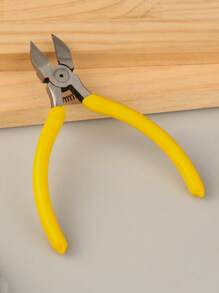 1-częściowy obcinak do drutu, narzędzie do cięcia kabli, szczypce dla elektryków, narzędzie do naprawy urządzeń elektrycznych w ogrodzie, precyzyjny obcinak do drutu, obcinak do gwintów, superostry i antypoślizgowy, do ścinania i gięcia zbrojenia (żółty), do delikatnych części